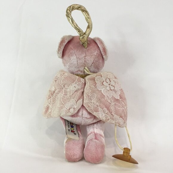 My Guardian Angel Pink Winged Teddy Bear with Lace by Aurora World 6" with Halo - Picture 7 of 11